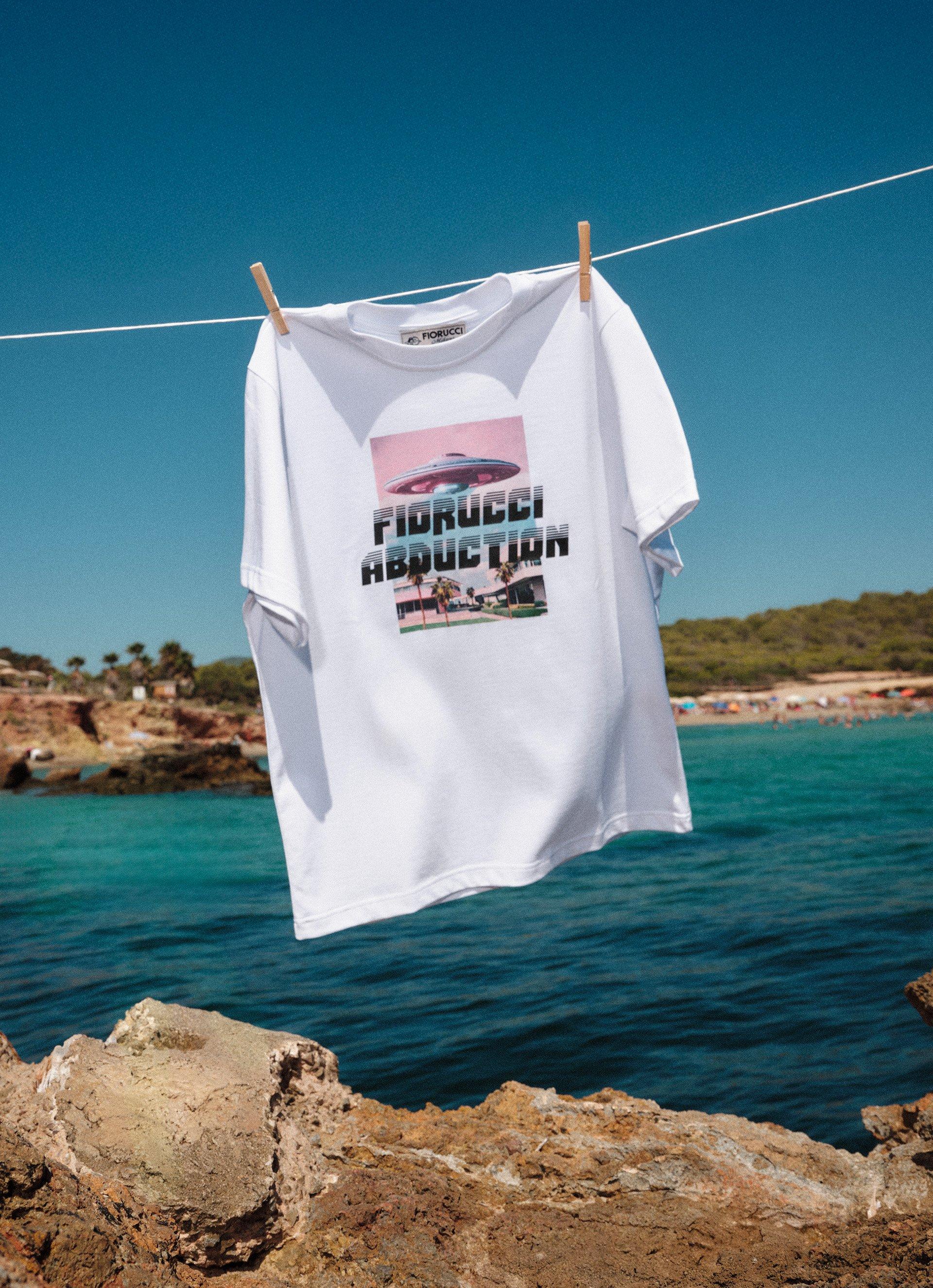 The picture portraits the Abduction Regular T-Shirt in Cream.